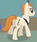 Size: 130x150 | Tagged: safe, imported from derpibooru, screencap, carrot key, earth pony, pony, rarity takes manehattan, background pony, butt, cropped, male, plot, solo, stallion, unnamed pony