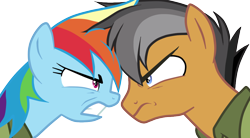 Size: 956x528 | Tagged: dead source, safe, artist:limedazzle, imported from derpibooru, quibble pants, rainbow dash, stranger than fan fiction, angry, simple background, transparent background, vector