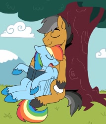 Size: 870x1015 | Tagged: safe, imported from derpibooru, quibble pants, rainbow dash, cuddling, cute, date, female, happy, holding, male, quibbledash, shipping, sleeping, snoring, snuggling, straight
