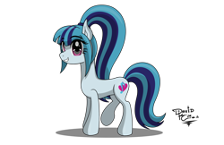 Size: 3400x2200 | Tagged: safe, artist:mcflurrylazermuffin, imported from derpibooru, sonata dusk, pony, female, grin, ponified, simple background, smiling, solo, transparent background