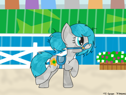 Size: 1600x1200 | Tagged: safe, artist:toonboy92484, imported from derpibooru, oc, oc only, oc:marigold earth tulip hosta, crystal pony, pony, bridle, dressage, equestrian, olympics, saddle, tack, trotting