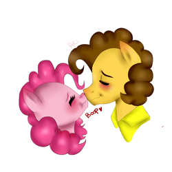 Size: 1024x1024 | Tagged: safe, artist:ari090, imported from derpibooru, cheese sandwich, pinkie pie, blushing, boop, cheesepie, female, male, shipping, straight