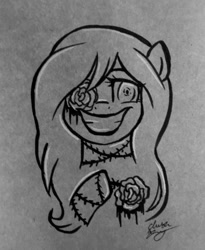 Size: 750x913 | Tagged: safe, artist:chelseaz123, imported from derpibooru, oc, oc only, grayscale, monochrome, solo, vent