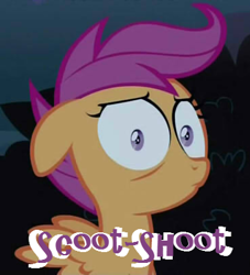 Size: 369x407 | Tagged: safe, edit, edited screencap, imported from derpibooru, screencap, scootaloo, caption, female, image macro, meme, solo
