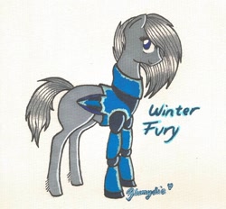Size: 1024x949 | Tagged: safe, artist:blumydia, artist:naezithania, imported from derpibooru, oc, oc only, oc:winter fury, cyborg, solo