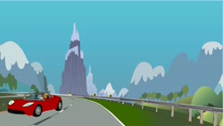 Size: 10000x5625 | Tagged: safe, artist:oceanrailroader, imported from derpibooru, queen chrysalis, human, absurd resolution, car, modern age, road, tesla roadster