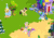 Size: 383x268 | Tagged: safe, imported from derpibooru, applejack, fluttershy, rainbow dash, spike, wild fire, pony, animated, apple, bucking, clothes, dress, food, froufrou glittery lacy outfit, gala dress, gameloft, gameloft shenanigans, hennin, jumping, picnic, playful, playing, princess applejack, rainbow dash always dresses in style, rarity plushie, silly, silly pony, who's a silly pony