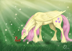 Size: 3508x2480 | Tagged: safe, artist:cvanilda, imported from derpibooru, fluttershy, pegasus, pony, squirrel, female, hoers, mare