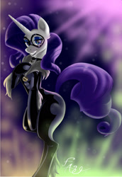 Size: 1600x2320 | Tagged: safe, artist:414breenada, imported from derpibooru, rarity, pony, bipedal, black cat, collar, crossover, female, grin, marvel comics, smiling, solo