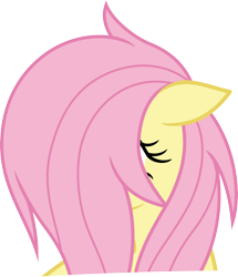 Size: 3556x4130 | Tagged: safe, artist:chrzanek97, imported from derpibooru, fluttershy, flutter brutter, female, hair over eyes, messy mane, simple background, solo, transparent background, vector