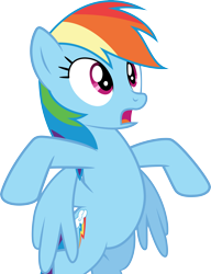 Size: 3967x5168 | Tagged: safe, artist:chrzanek97, imported from derpibooru, rainbow dash, rarity investigates, bipedal, female, open mouth, simple background, solo, standing, transparent background, vector, worried