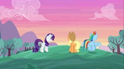 Size: 1100x618 | Tagged: safe, imported from derpibooru, screencap, applejack, rainbow dash, rarity, pony, the cart before the ponies, butt, female, mare, plot