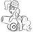 Size: 1546x1453 | Tagged: safe, artist:itsthinking, imported from derpibooru, pinkie pie, digital, female, guardians of harmony, monochrome, party cannon, sketch, smiling, solo