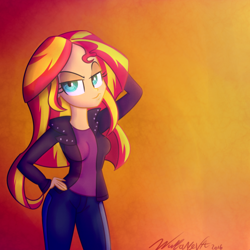 Size: 742x742 | Tagged: safe, artist:wubcakeva, imported from derpibooru, sunset shimmer, equestria girls, breasts, female, solo