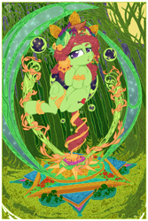 Size: 1701x2551 | Tagged: safe, artist:enyoiyourself, imported from derpibooru, tree hugger, earth pony, pony, female, mare, modern art, nouveau, psychedelic, solo