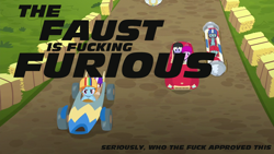 Size: 1280x720 | Tagged: safe, imported from derpibooru, diamond tiara, rainbow dash, randolph, snips, snips' dad, the cart before the ponies, op is a duck, op is trying to start shit, vulgar