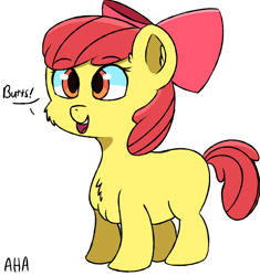 Size: 1600x1700 | Tagged: safe, artist:an-honest-appul, imported from derpibooru, apple bloom, adorabloom, butts, cute, female, open mouth, simple background, solo, white background