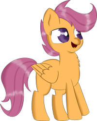 Size: 1542x1926 | Tagged: safe, artist:brok-enwings, imported from derpibooru, scootaloo, chest fluff, female, open mouth, simple background, solo, transparent background