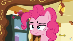 Size: 2208x1242 | Tagged: safe, imported from derpibooru, screencap, pinkie pie, pony, 28 pranks later, discovery family logo, female, happy, lidded eyes, mare, smiling, smirk, solo