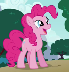 Size: 435x458 | Tagged: safe, imported from derpibooru, screencap, pinkie pie, earth pony, pony, 28 pranks later, cute, diapinkes, female, happy, mare, open mouth, smiling, solo