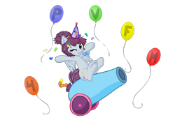 Size: 1650x1200 | Tagged: safe, artist:yooyfull, imported from derpibooru, oc, oc only, oc:aerial soundwaves, party cannon, ponyvillefm, solo