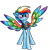 Size: 600x600 | Tagged: safe, artist:sallindaemon, imported from derpibooru, rainbow dash, alternate universe, colored wings, female, multicolored wings, police, police officer, rainbow wings, simple background, solo, transparent background