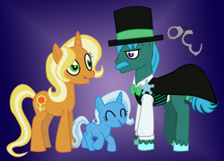 Size: 1280x920 | Tagged: safe, artist:askdaisydandfriemly, idw, imported from derpibooru, sunflower spectacle, trixie, oc, oc:the western warlock, pony, unicorn, spoiler:comic, spoiler:comic40, female, filly, filly trixie, hilarious in hindsight, jossed, mare, younger