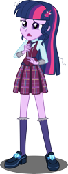 Size: 3000x7547 | Tagged: safe, artist:anhel032015, imported from derpibooru, sci-twi, twilight sparkle, equestria girls, friendship games, absurd resolution, clothes, crying, crystal prep academy, crystal prep academy uniform, crystal prep shadowbolts, female, loose hair, messy hair, missing accessory, original hair, pleated skirt, school uniform, simple background, skirt, solo, transparent background, vector