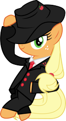 Size: 2943x5335 | Tagged: safe, artist:livehotsun, imported from derpibooru, applejack, clothes, female, simple background, solo, suit, transparent background, vector