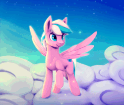 Size: 704x600 | Tagged: safe, artist:rodrigues404, imported from derpibooru, oc, oc only, oc:chasing dawn, pegasus, pony, animated, solo