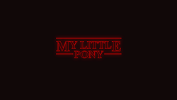 Size: 1366x768 | Tagged: safe, imported from derpibooru, logo parody, parody, stranger things, text, title card