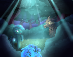 Size: 2400x1900 | Tagged: safe, artist:drawntildawn, imported from derpibooru, oc, oc only, oc:poison trail, timber wolf, crepuscular rays, everfree forest, forest, poison joke