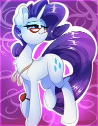 Size: 2200x2800 | Tagged: safe, artist:madacon, imported from derpibooru, rarity, female, glasses, measuring tape, newbie artist training grounds, solo