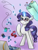 Size: 540x720 | Tagged: safe, artist:amber flicker, artist:its-gloomy, imported from derpibooru, rarity, collaboration, female, glasses, magic, needle, purple background, rarity's glasses, scissors, simple background, solo, telekinesis, thread