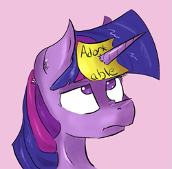 Size: 549x539 | Tagged: safe, artist:post-it, imported from derpibooru, twilight sparkle, adorkable, color, cute, dork, female, horn impalement, solo, sticky note