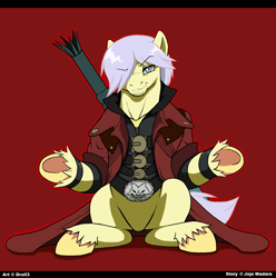 Size: 1268x1280 | Tagged: safe, artist:droll3, imported from derpibooru, pony, crossover, dante (devil may cry), devil may cry, devil may cry 4, ponified, solo