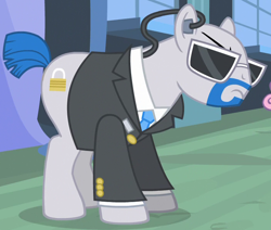 Size: 706x598 | Tagged: safe, imported from derpibooru, screencap, lockdown, pony, for whom the sweetie belle toils, background pony, male, security guard, solo