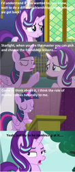 Size: 3904x8896 | Tagged: safe, artist:magicnova, edit, edited screencap, imported from derpibooru, screencap, starlight glimmer, twilight sparkle, alicorn, pony, no second prances, the cutie re-mark, burn, caption, image macro, meme, rekt, screencap comic, shots fired, star wars, twilight sparkle (alicorn)