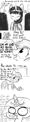 Size: 1045x4180 | Tagged: safe, artist:tjpones, imported from derpibooru, applejack, twilight sparkle, alicorn, earth pony, pony, apple fritter (food), bait and switch, comic, dialogue, elderly, faic, food, grayscale, immortality blues, longevity, meme, monochrome, mood whiplash, older, special eyes, twilight sparkle (alicorn)