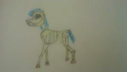 Size: 2560x1440 | Tagged: safe, artist:gasket, imported from derpibooru, oc, oc only, pony, skeleton, solo, traditional art