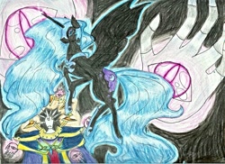 Size: 900x654 | Tagged: artist needed, safe, imported from derpibooru, nightmare moon, traditional art, wizemanthewicked