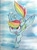 Size: 2496x3397 | Tagged: safe, artist:buttercupsaiyan, imported from derpibooru, rainbow dash, female, flying, sky, solo, traditional art