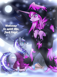 Size: 1490x2000 | Tagged: safe, artist:vavacung, imported from derpibooru, snowfall frost, spirit of hearth's warming yet to come, a hearth's warming tail, duo, female, jack frost, male, rule 63, snowfalls yet to come, snowstorm rime, spirit