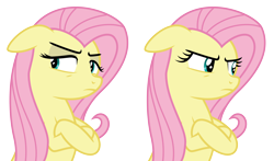 Size: 5956x3500 | Tagged: safe, artist:masem, imported from derpibooru, fluttershy, 28 pranks later, .ai available, absurd resolution, crossed hooves, cute, peeved, shyabetes, simple background, transparent background, vector