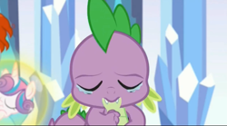 Size: 2511x1399 | Tagged: safe, imported from derpibooru, screencap, spike, the times they are a changeling, crying