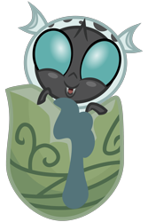 Size: 2000x3000 | Tagged: safe, artist:cheezedoodle96, imported from derpibooru, thorax, changeling, changeling larva, the times they are a changeling, .svg available, cute, cuteling, egg, fangs, grub, larva, looking at you, male, open mouth, simple background, smiling, solo, svg, thorabetes, transparent background, vector, younger