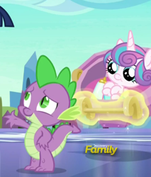 Size: 365x429 | Tagged: safe, imported from derpibooru, screencap, princess flurry heart, spike, the times they are a changeling, discovery family logo