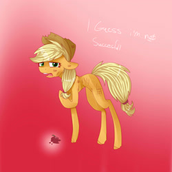 Size: 3000x3000 | Tagged: safe, artist:sunshinejoyyt, imported from derpibooru, applejack, alternate universe, failure, female, missing cutie mark, solo