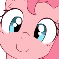 Size: 512x512 | Tagged: safe, artist:akainu_pony, imported from derpibooru, pinkie pie, earth pony, pony, bust, c:, close-up, cute, diapinkes, female, front view, full face view, looking at you, mare, portrait, simple background, smiling, solo