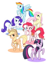 Size: 1095x1495 | Tagged: safe, artist:akainu_pony, imported from derpibooru, applejack, fluttershy, pinkie pie, rainbow dash, rarity, twilight sparkle, mane six, simple background